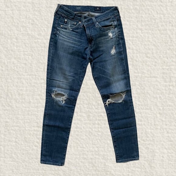 AG High Rise Distressed Jeans - Picture 1 of 7
